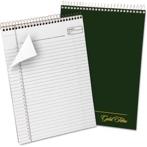 Ampad Gold Fibre Classic, Wirebound Planner Pad, Size 8-1/2 x 11-3/4, Red Cover, Legal Ruling , 70 Sheets per Pad (20-811),White