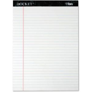 TOPS Docket Writing Pads, 8-1/2″ x 11-3/4″, Legal Rule, White Paper, 50 Sheets, 12 Pack (63410)
