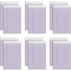 TOPS Prism+ Writing Pads, 5x 8, Perforated, Jr. Legal Ruled, Narrow 1/4 Spacing, Orchid, 50 Sheets, 12 Pack (63040)