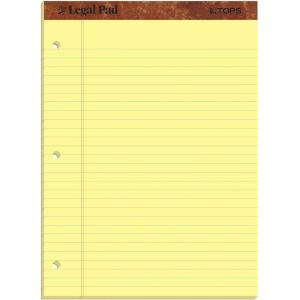 TOPS The Legal Pad Writing Pads, 8-1/2″ x 11-3/4″, Canary Paper, Legal Rule, 50 Sheets, 12 Pack (75351)(11 3/4″ x 8 1/2″)