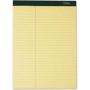 Tops Docket Writing Pads with 100 Sheets, Extra-Strong Back, 8-1/2″ x 11-3/4″, Perforated, Canary, Law Rule, 100 Sheets, 6 Pack (63396)(8 1/2″ x 11 3/4″ (Pack of 6))