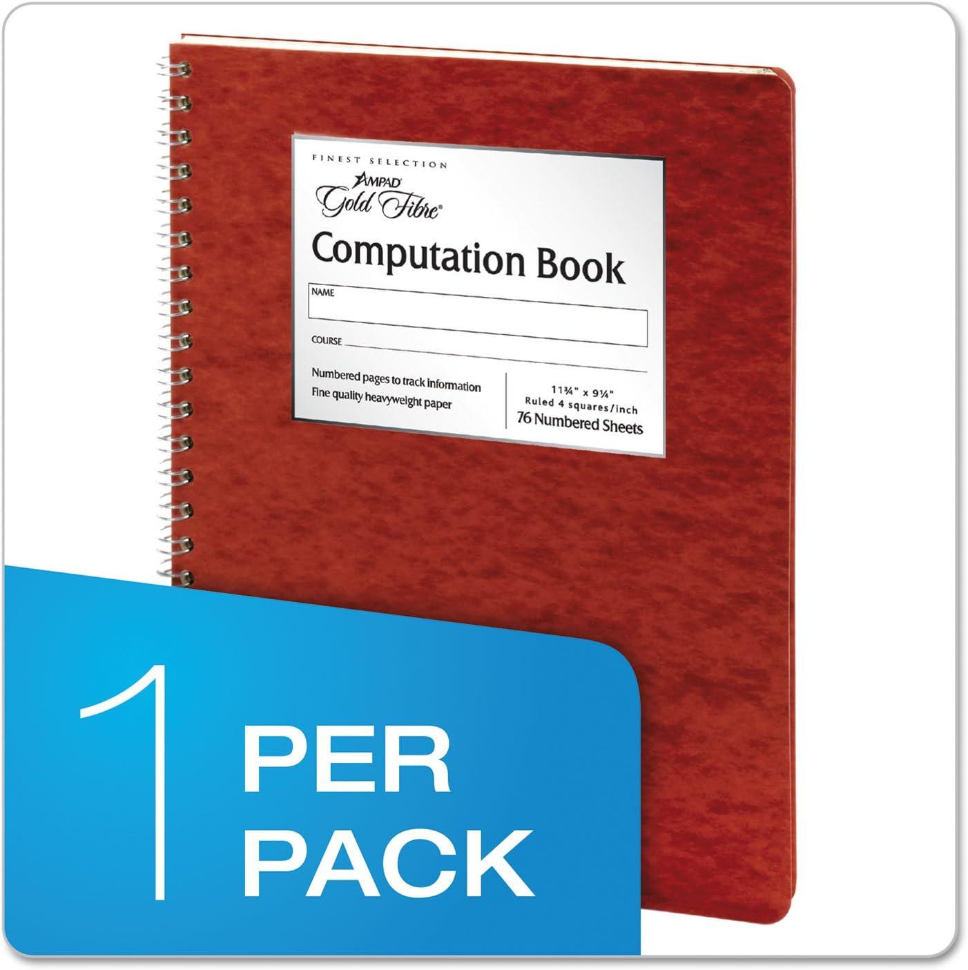 imageAmpad Computation Book 4x4 Quad Ruled 76 Sheets 1134quot x 914quot