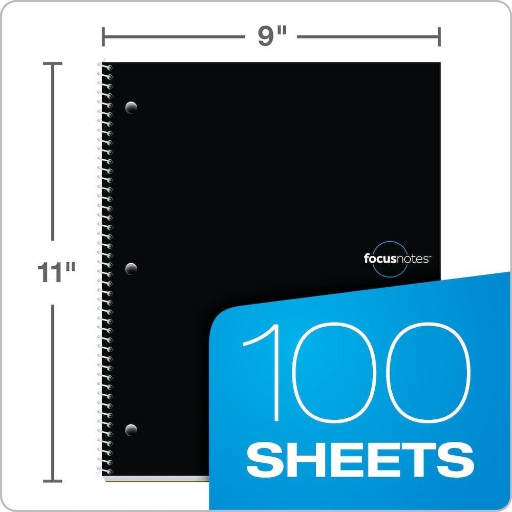imageOxford FocusNotes Note Taking System 1Subject Notebook 11 x 9 Inches White 100 Sheets 90223  Black1