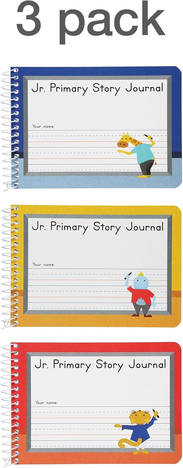 imageOxford Jr Primary Composition Spiral Notebooks School Supplies Notebooks for School 478 x 712 Inches Kids Journal PreK Grades K2 100 Sheets200 Pages Red Yellow Blue 63885