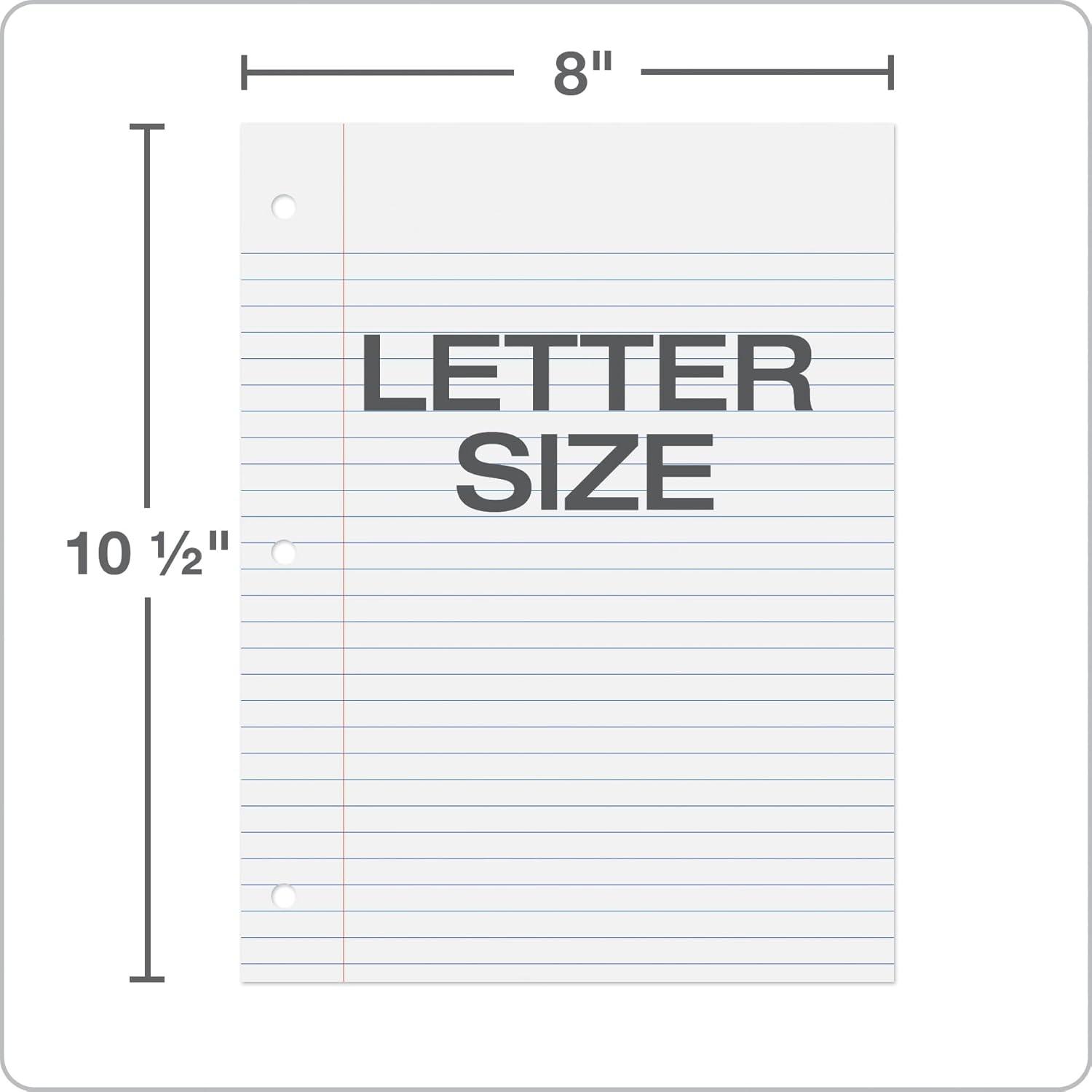 imageOxford Loose Leaf Paper Filler Paper Notebook Paper 8quot x 1012quot Wide Rule 3Hole Punched 2000 Sheets for 3 Ring Binders 4 Packs of 500 White 62379