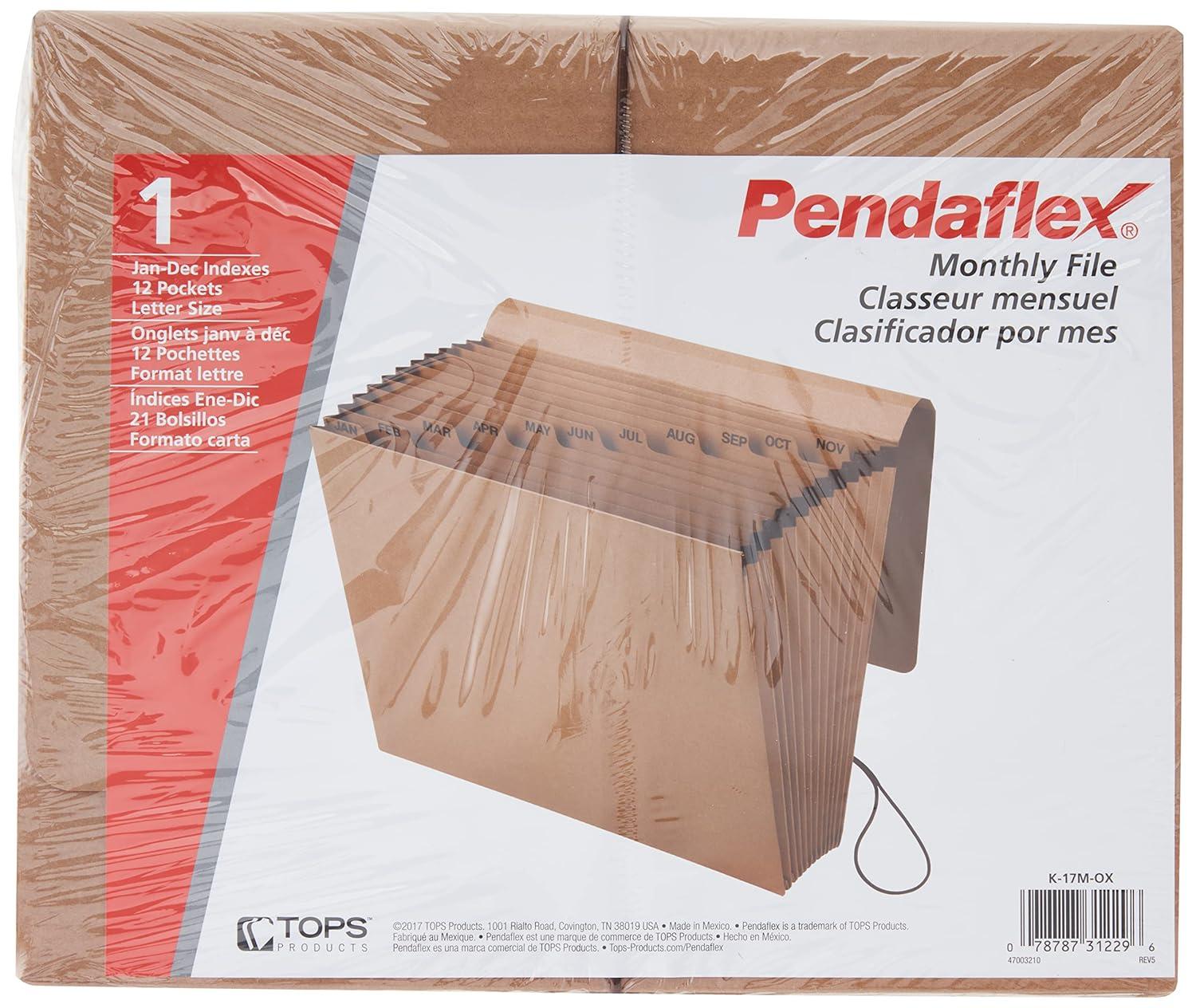 imagePendaflex Expanding Kraft File with Flap JanDec Index 12 x 10 1 per Box K17MOXBrownFile