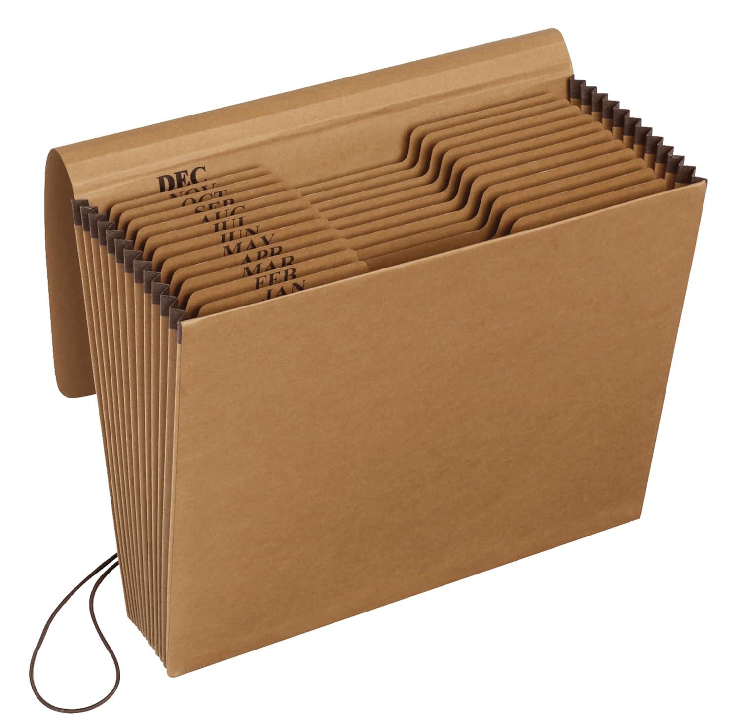 imagePendaflex Expanding Kraft File with Flap JanDec Index 12 x 10 1 per Box K17MOXBrownFile