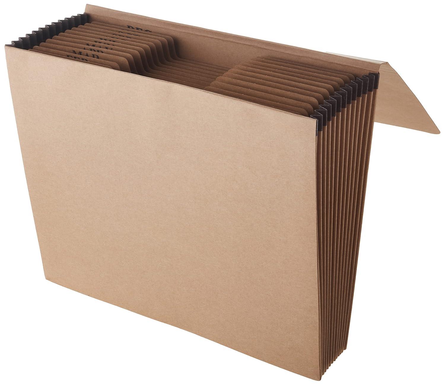 imagePendaflex Expanding Kraft File with Flap JanDec Index 12 x 10 1 per Box K17MOXBrownFile