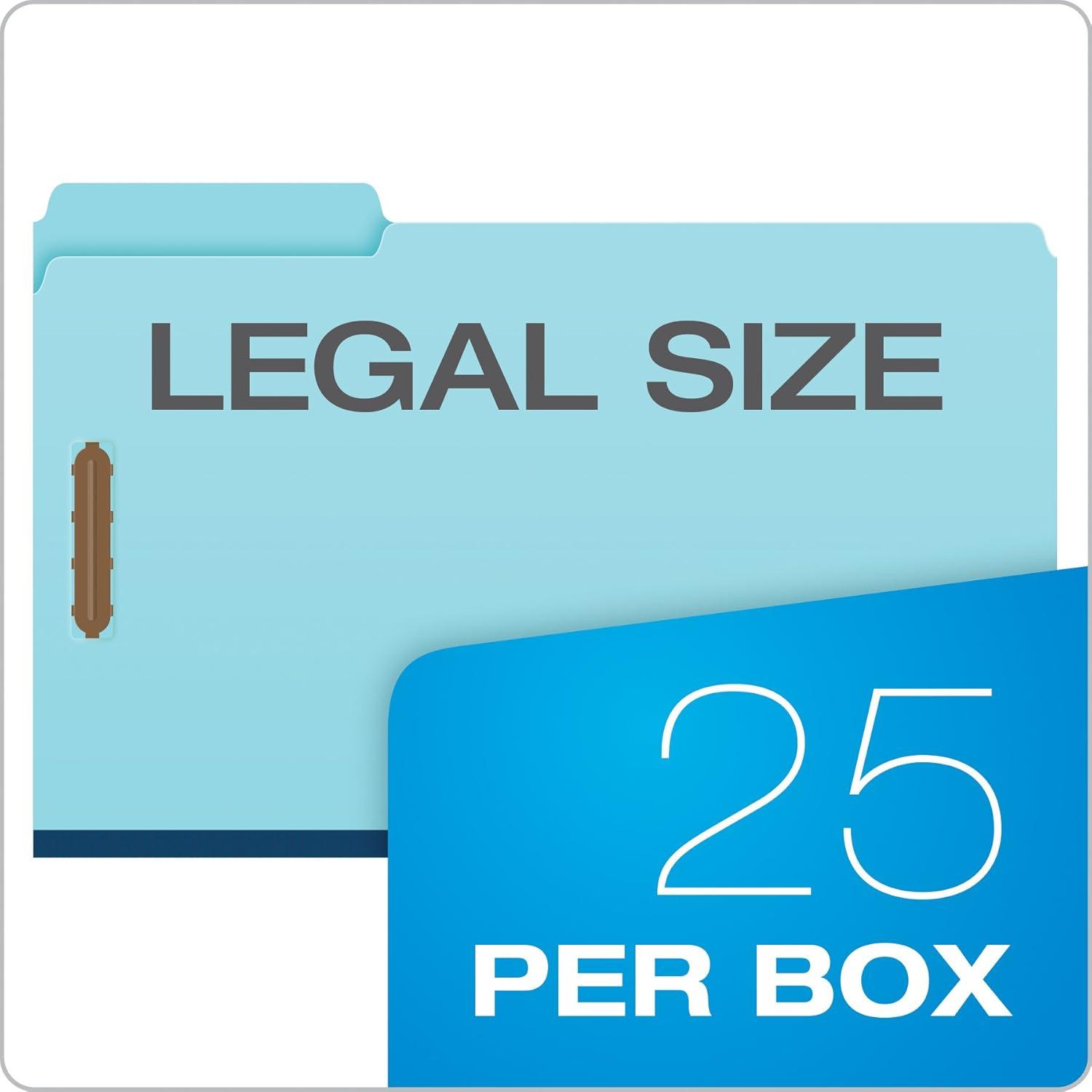 imagePendaflex FP313 Pressboard Folders 2 Fasteners 1quot Expansion 13 Tab Legal Blue Box of 25