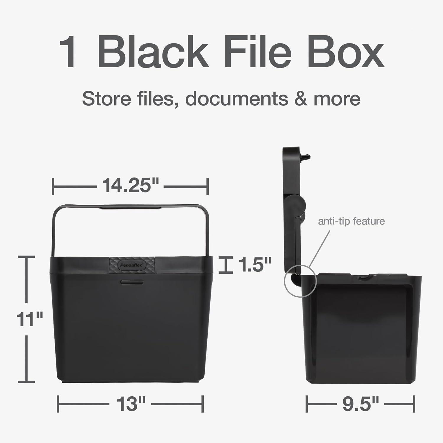 imagePendaflex Portable File Box Letter Size 1425quot x 925quot x 11quot Black