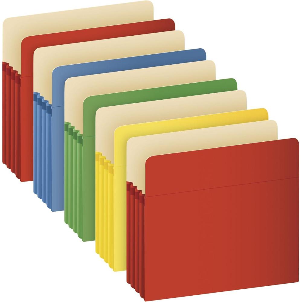 imagePendaflex GlobeWeisPendaflex Colored File Pockets Letter Size 35 Inch Expansion Assorted Colors 5 Pockets per Pack 1524E5 ASST