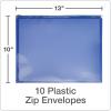 Oxford Plastic Zip Envelopes, Expanding Poly Zipper File for A4 or Letter Size Sheets, 1-1/4 Inch Expansion, 5 Translucent Colors, 10 Pack (52014)