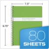 Oxford Spiral Composition Notebooks, 4 Pack, Poly Covers, College Ruled Paper, 9-3/4 x 7-1/2 Inches, 80 Sheets, Assorted Primary Color Covers (64949)(College Ruled)