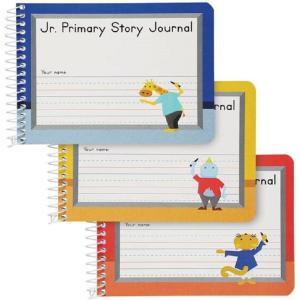 Oxford Jr. Primary Composition Spiral Notebooks, School Supplies, Notebooks for School, 4-7/8 x 7-1/2 Inches, Kids Journal, Pre-K, Grades K-2, 100 Sheets/200 Pages, Red, Yellow, Blue (63885)