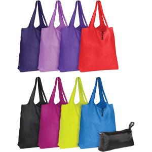 Oxford Reusable Grocery Bags, 10 Pack, Machine Washable, Large 16″ x 17″ Usable Bag Space, Assorted Colors (30002)