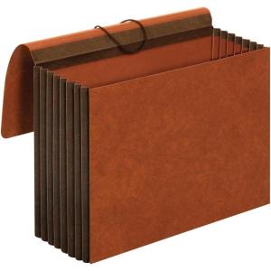 Pendaflex Globe-Weis/Pendaflex Heavy Duty File Wallets, Extra Wide, 7-Inch Expansion, Elastic Cord Closure, Letter Size, Brown, 5-Count (CL1084GLHD)(Pack of 5)
