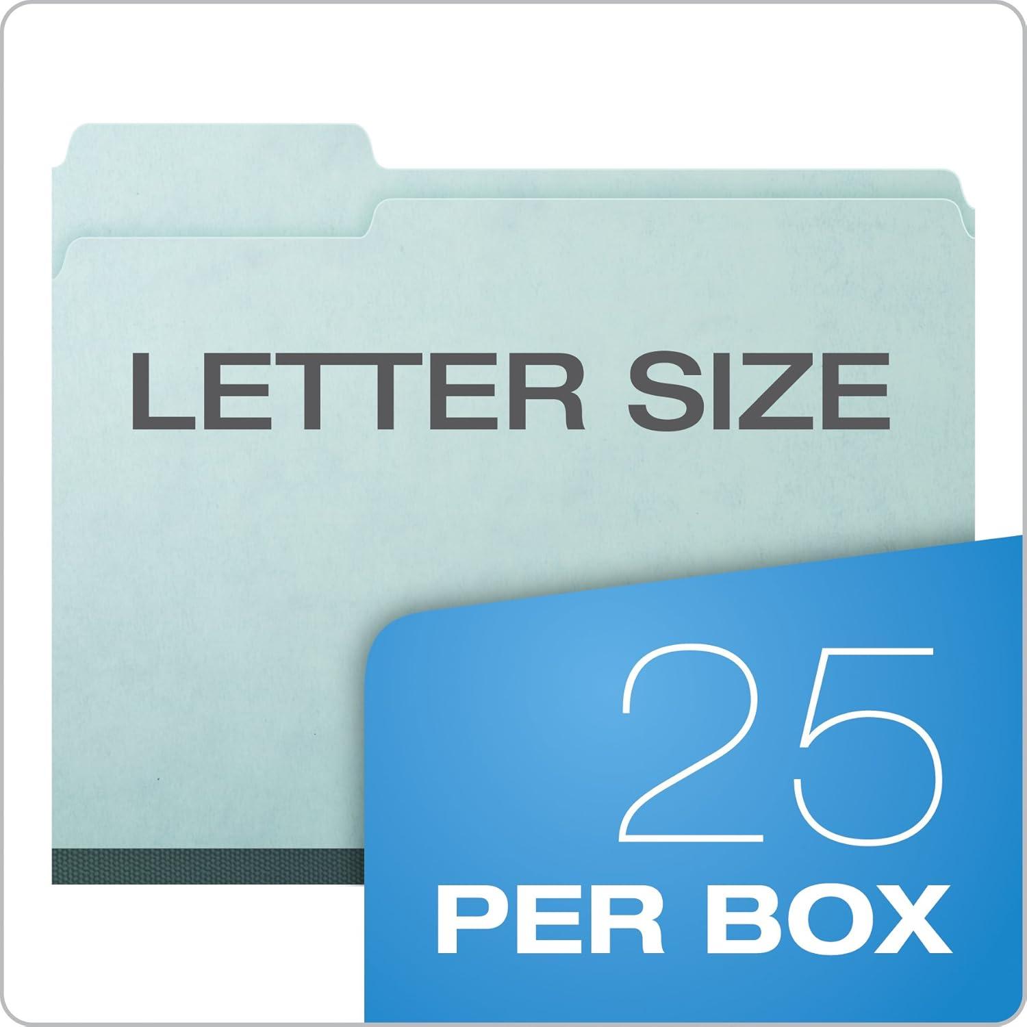 imagePendaflex 1quot Expansion Pressboard File Folders with 13 Cut Tab Letter Blue 25Box 9200T 13Blue