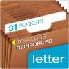 Globe Weis Globe-Weis/Pendaflex Heavy Duty 31-Pocket Expanding File with Flap, 1-31 Index, Letter Size, Brown, (R117DLHD)
