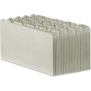 Pendaflex PN1025 A-Z Top Tab Recycled File Guides, 25 pt. Gray pressbd., 1/5 Tab, Legal, 25/set
