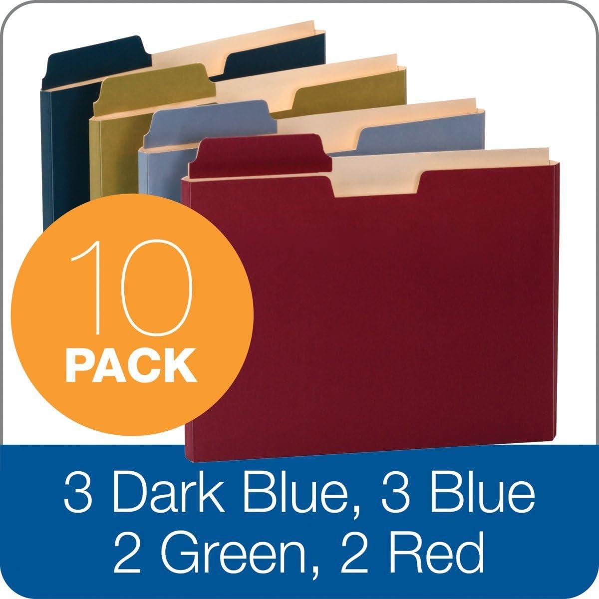 imagePendaflex GlobeWeisPendaflex File Folder Pockets 150 Sheet Capacity Letter Size Double Top 13 Cut Tabs Assorted Colors 10 Pack FP153L10 ASSTLetter Pack of 100