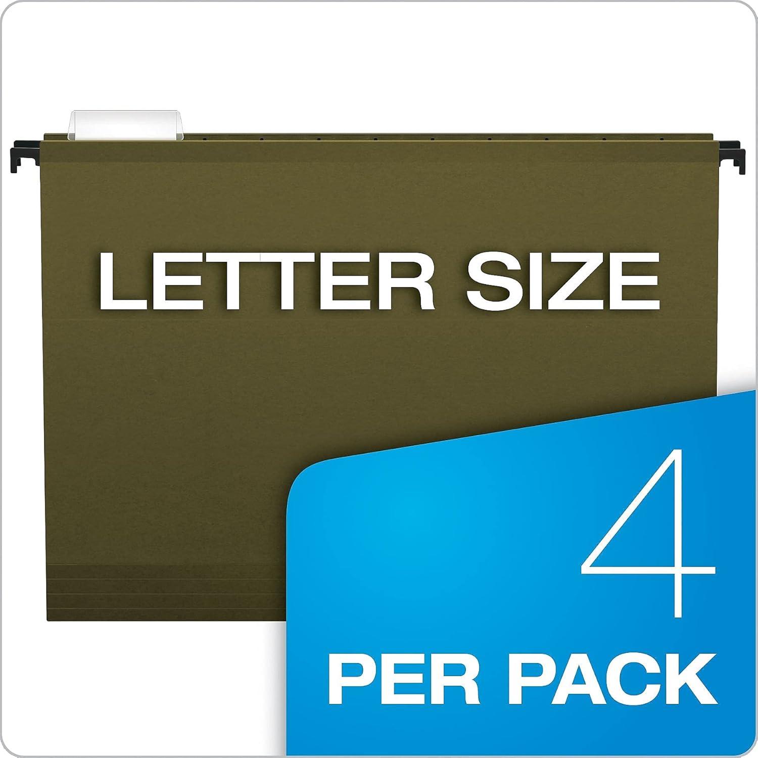 imagePendaflex SureHook Reinforced Extra Capacity Hanging Pockets Letter Size Standard Green 4PK 09217Green