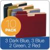 Pendaflex Globe-Weis/Pendaflex File Folder Pockets, 150 Sheet Capacity, Letter Size, Double Top, 1/3 Cut Tabs, Assorted Colors, 10 Pack (FP153L10 ASST)(Letter)