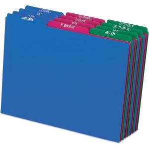 Pendaflex 40144 Top Tab File Guides, Monthly/Jan-Dec, 1/3 Tab, Polypropylene, Letter (Set of 12)(Pack of 1)