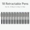 Pentonic GR-T Retractable Gel Pens, 18 Count, Assorted Color Ink (10 Black, 6 Blue, 2 Red), 0.7 mm Fine Point, Smooth Writing For Journaling (1002359)