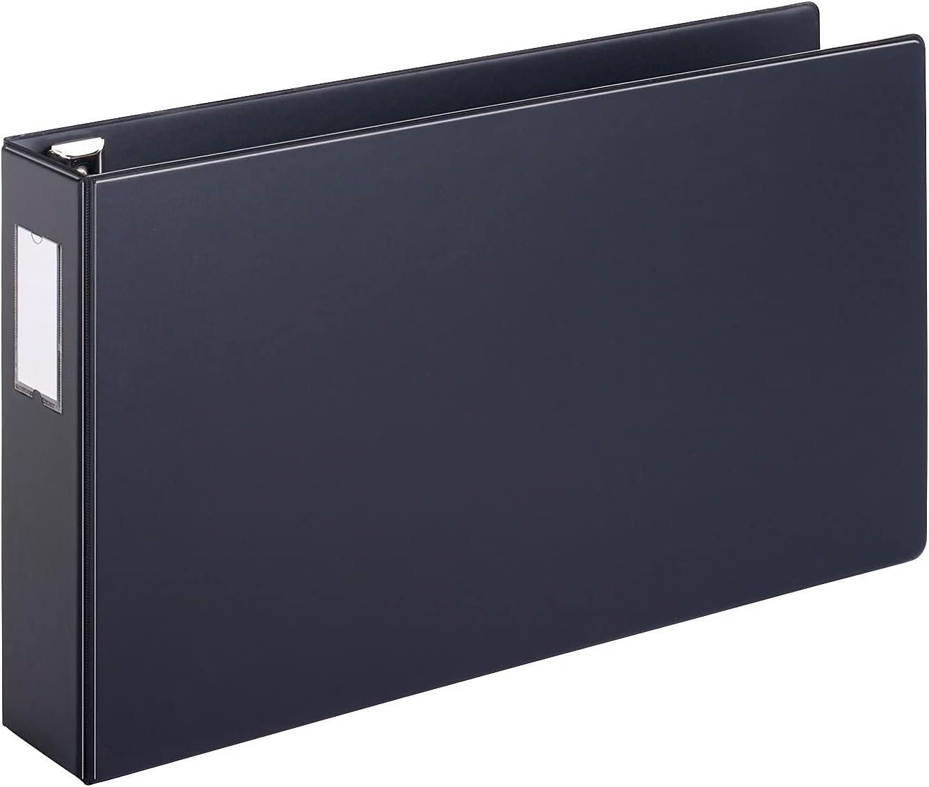 imageCardinal Premier 11quot x 17quot Binder Easy Open Locking SlantD Rings 3quot 650Sheet Capacity Black with Spine Label Holder