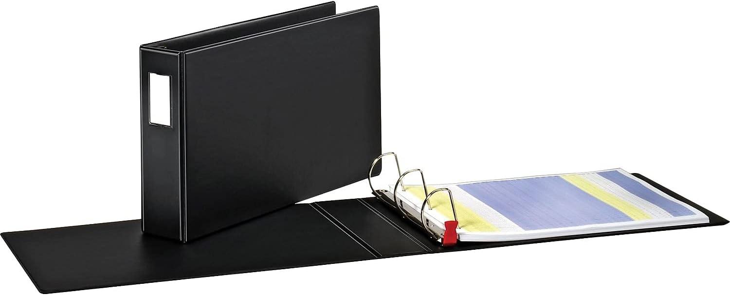 imageCardinal Premier 11quot x 17quot Binder Easy Open Locking SlantD Rings 3quot 650Sheet Capacity Black with Spine Label Holder