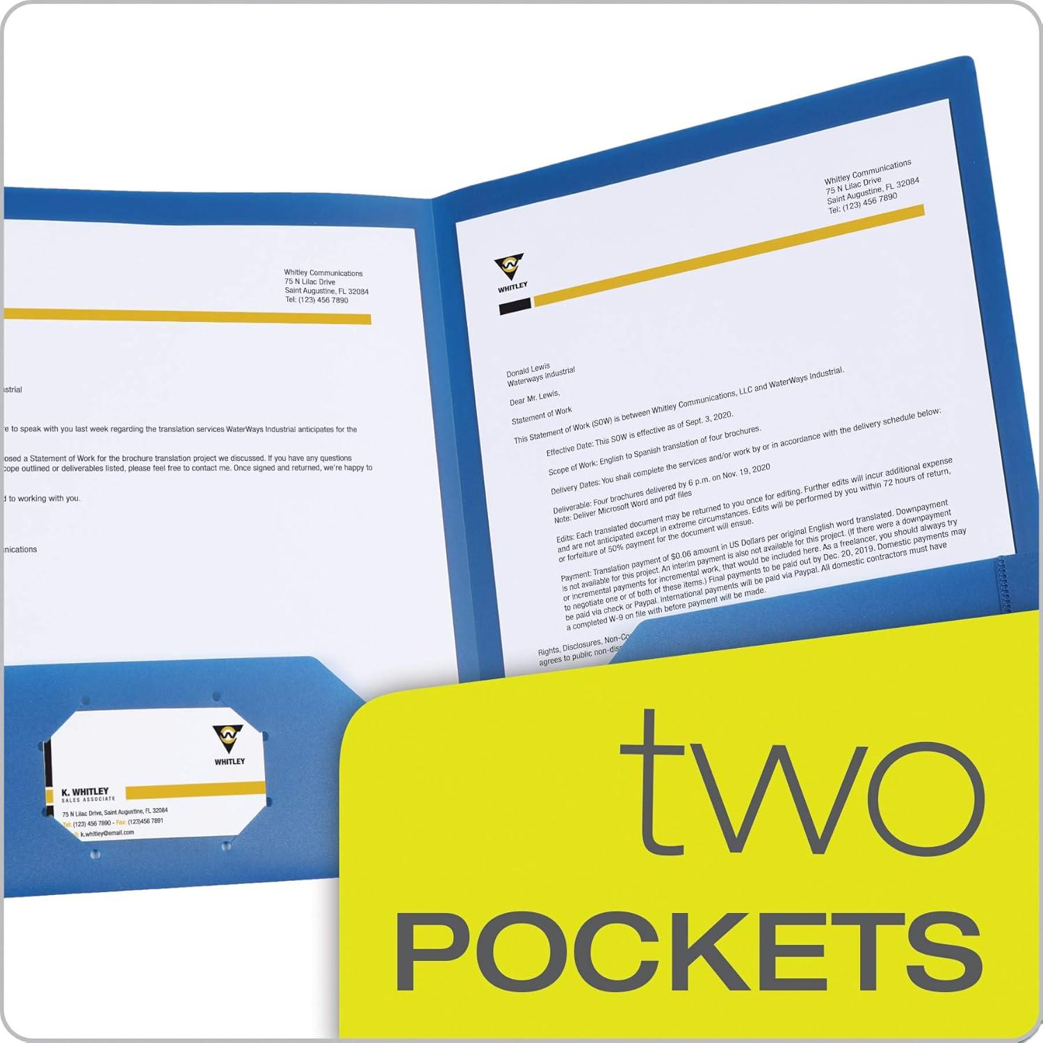imageOxford Folders with Pockets Durable Plastic Two Pocket Folders Assorted Colors 15187 Letter 6 per PackLetter