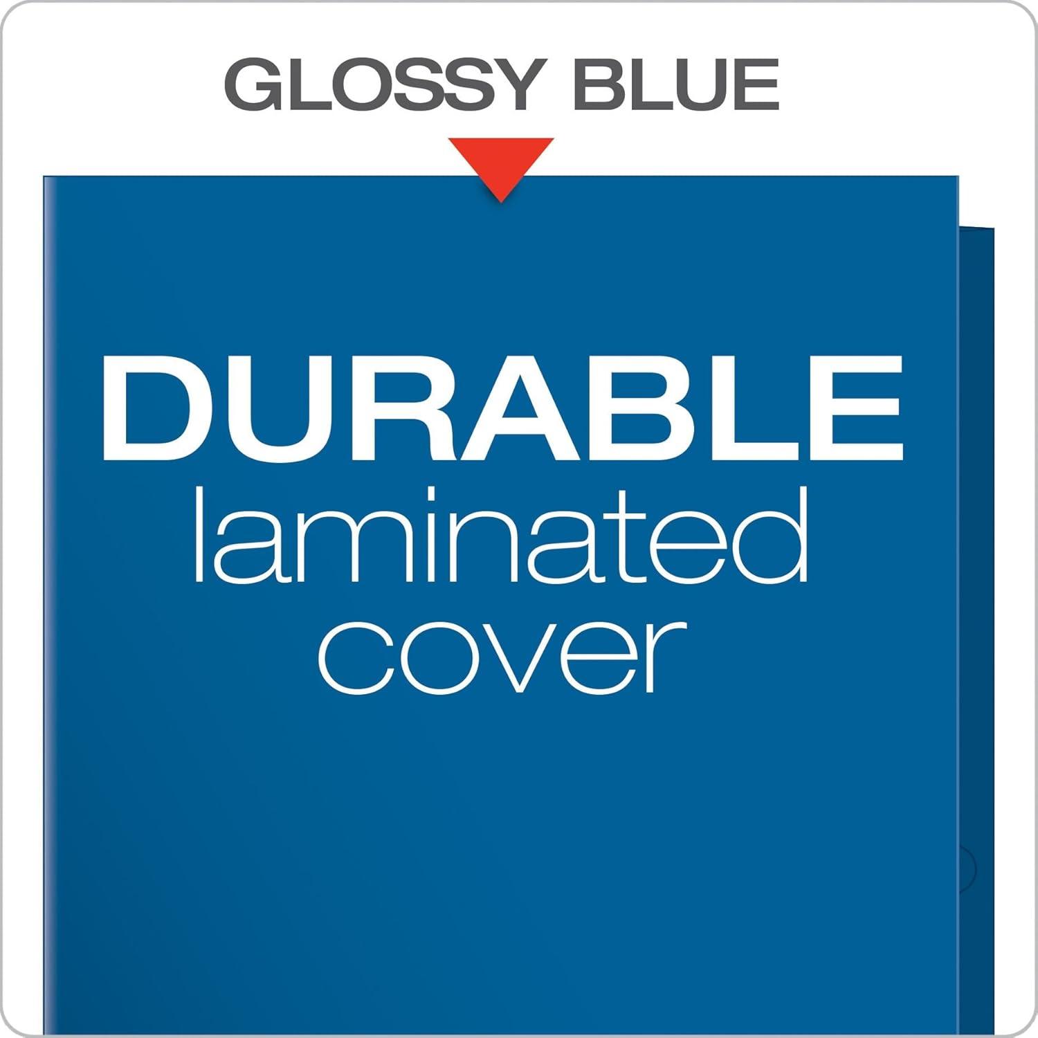 imageOxford Laminated TwinPocket Folders Letter Size White Holds 100 Sheets Box of 25 51704EEBlue