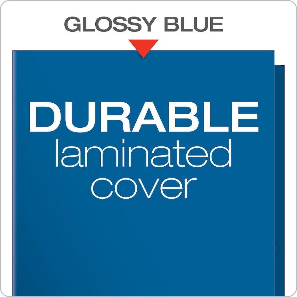 imageOxford Laminated TwinPocket Folders Letter Size White Holds 100 Sheets Box of 25 51704EEBlue
