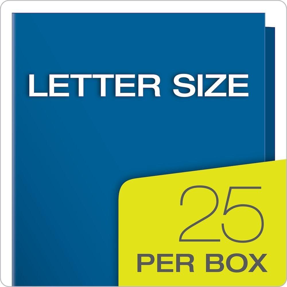 imageOxford Laminated TwinPocket Folders Letter Size White Holds 100 Sheets Box of 25 51704EEBlue