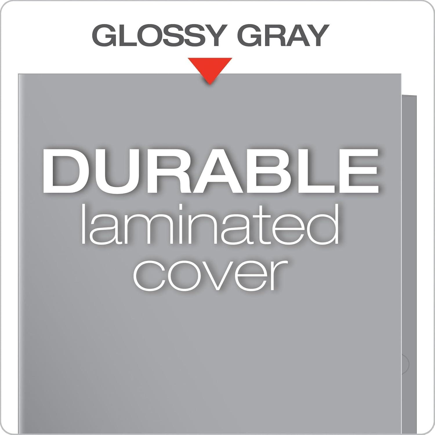 imageOxford Laminated TwinPocket Folders Letter Size White Holds 100 Sheets Box of 25 51704EEGray