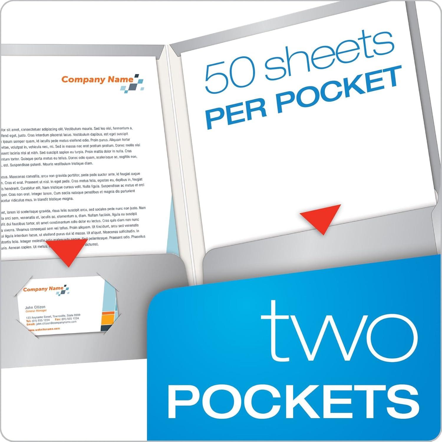 imageOxford Laminated TwinPocket Folders Letter Size White Holds 100 Sheets Box of 25 51704EEGray