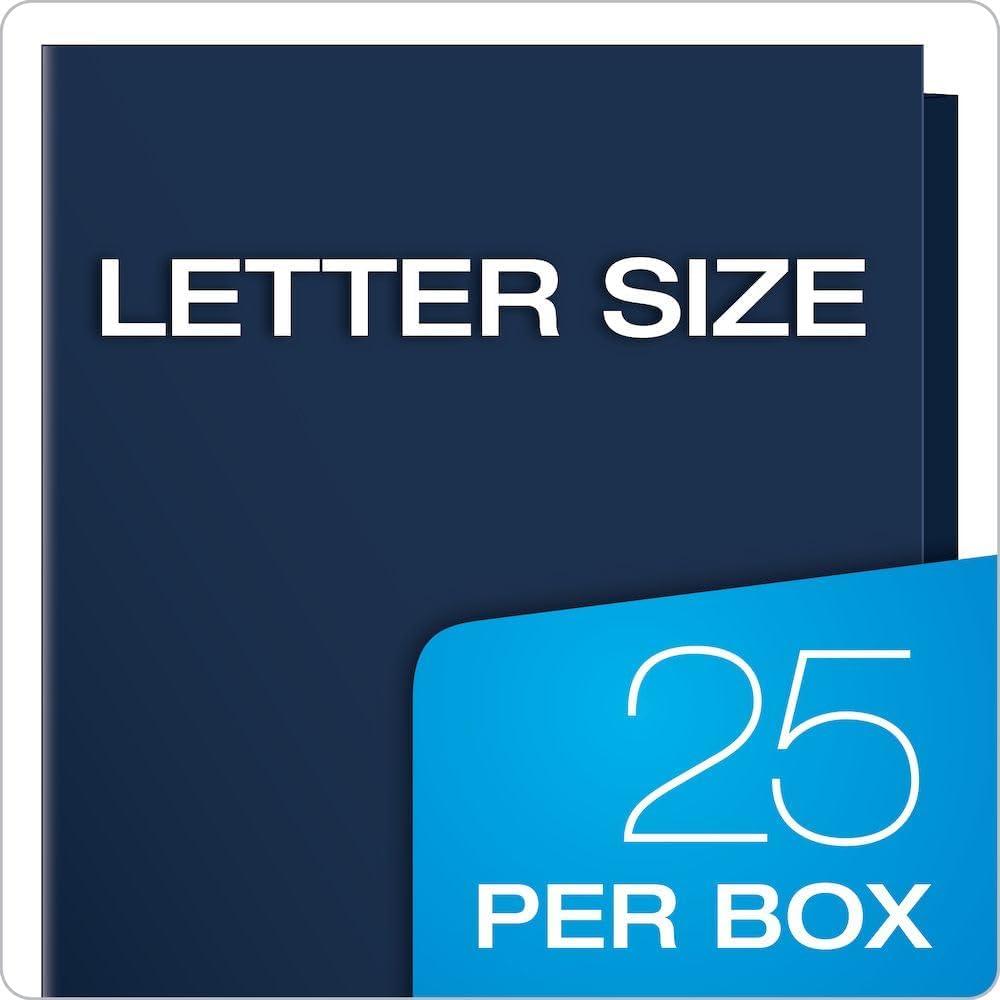 imageOxford Laminated TwinPocket Folders Letter Size White Holds 100 Sheets Box of 25 51704EENavy