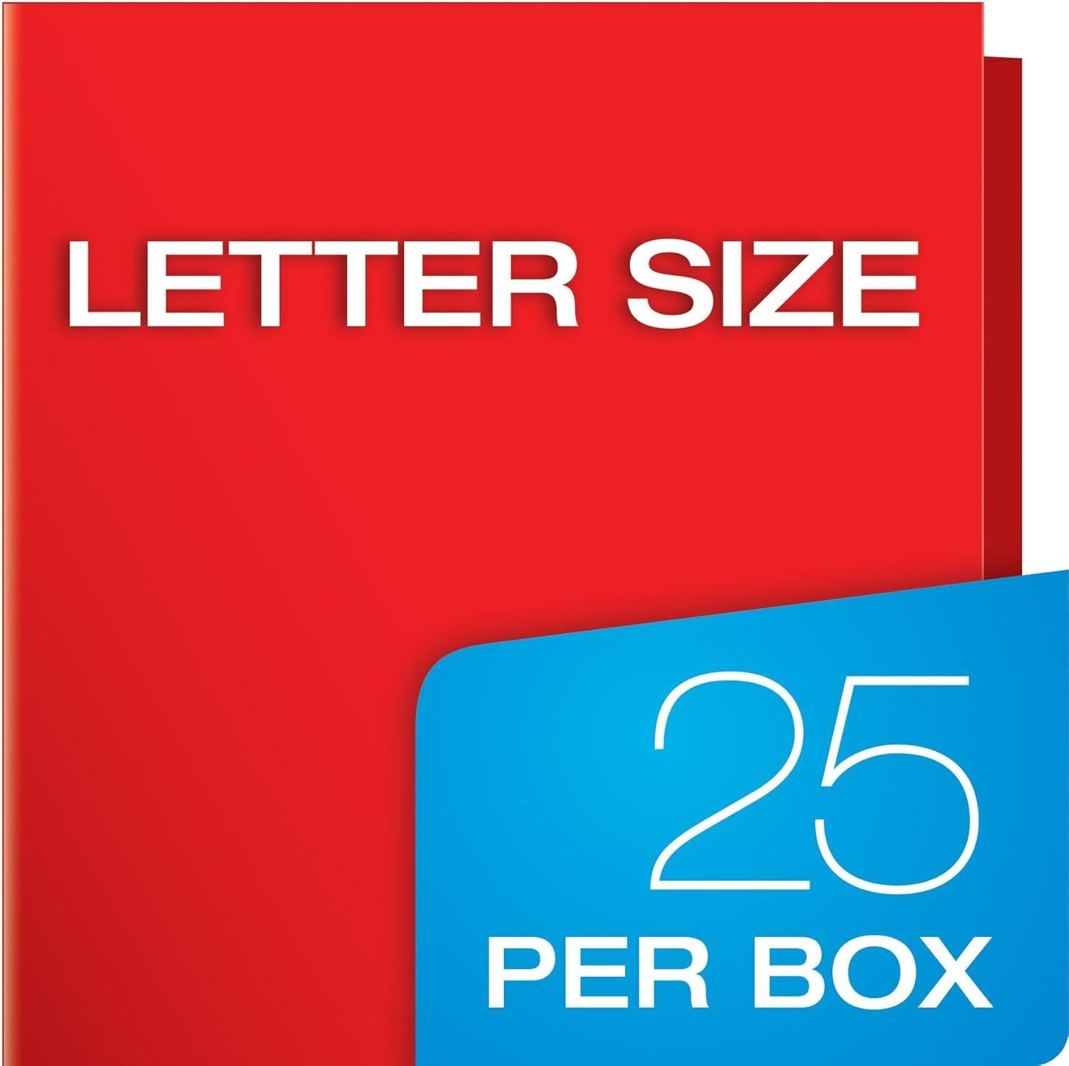 imageOxford Laminated TwinPocket Folders Letter Size White Holds 100 Sheets Box of 25 51704EERed