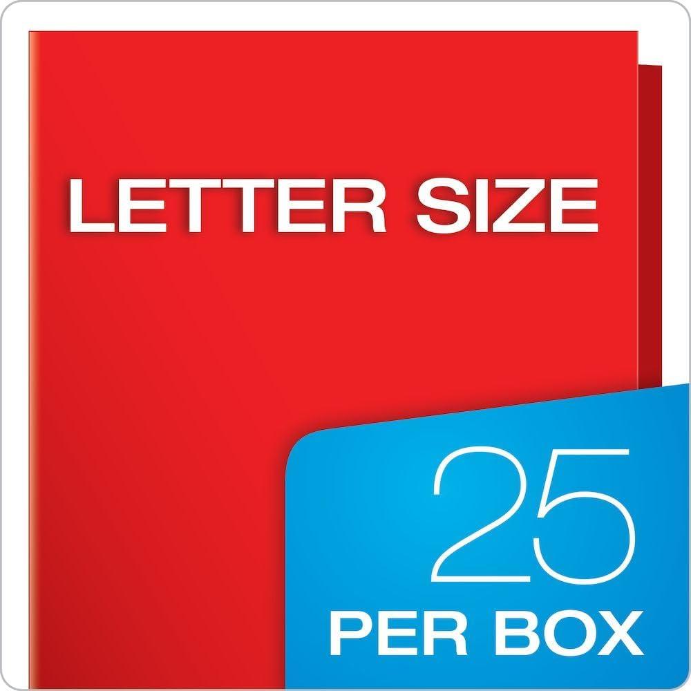 imageOxford Laminated TwinPocket Folders Letter Size White Holds 100 Sheets Box of 25 51704EERed