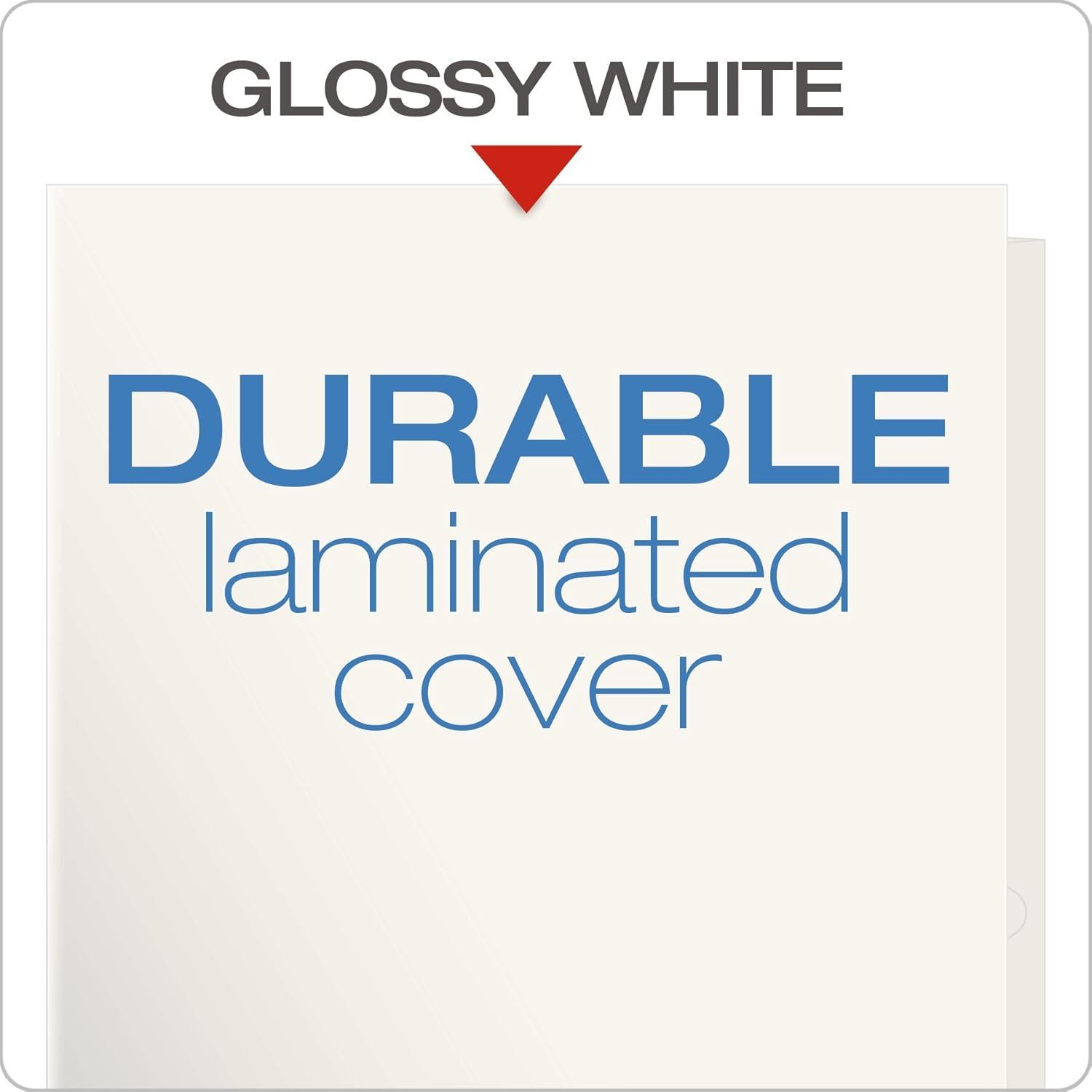 imageOxford Laminated TwinPocket Folders Letter Size White Holds 100 Sheets Box of 25 51704EEWhite