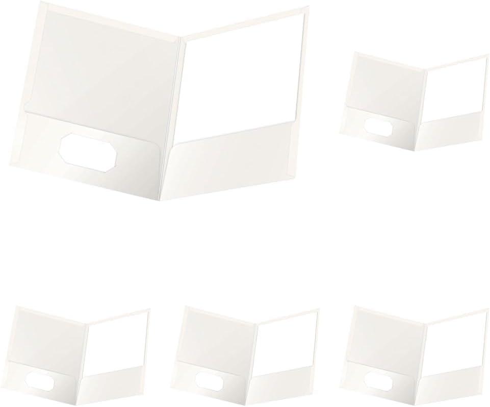 imageOxford Laminated TwinPocket Folders Letter Size White Holds 100 Sheets Box of 25 51704EEWhite