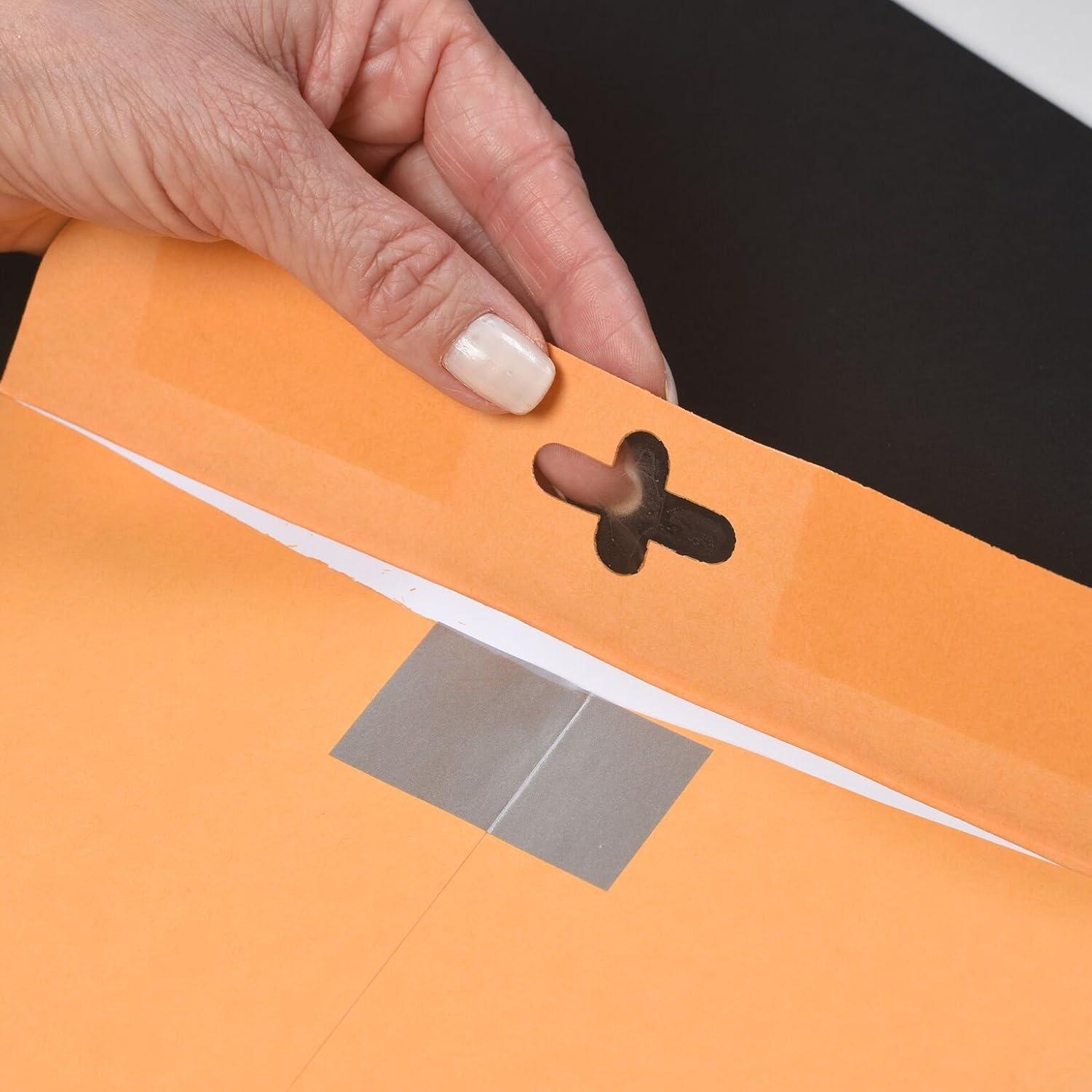 imageQuality Park 9 x 12 Postage Saving ClearClasp Envelopes with Reusable RediTac Closure ampamp Gummed Flap 28 lb Kraft Paper 100 per Box QUA435689 x 12 in Pack of 5