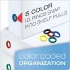 Cardinal 3 Ring Binder, 3 Inch FreeStand Binder with Magnetic Cover Flap, Shelf Pull and 5 Color-Coded Rings, ONE-TOUCH Easy Open Locking Slant-D Rings, Holds 650 Sheets, White(3-Inch (Pack of 6))