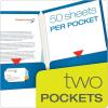 Oxford Laminated Twin-Pocket Folders, Letter Size, White, Holds 100 Sheets, Box of 25 (51704EE)(Blue)