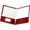 Oxford Laminated Twin-Pocket Folders, Letter Size, White, Holds 100 Sheets, Box of 25 (51704EE)(Crimson)