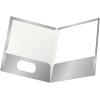 Oxford Laminated Twin-Pocket Folders, Letter Size, White, Holds 100 Sheets, Box of 25 (51704EE)(Gray)