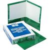 Oxford Laminated Twin-Pocket Folders, Letter Size, White, Holds 100 Sheets, Box of 25 (51704EE)(Green)