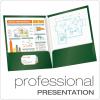 Oxford Laminated Twin-Pocket Folders, Letter Size, White, Holds 100 Sheets, Box of 25 (51704EE)(Green)
