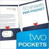 Oxford Laminated Twin-Pocket Folders, Letter Size, White, Holds 100 Sheets, Box of 25 (51704EE)(Navy)