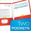 Oxford Laminated Twin-Pocket Folders, Letter Size, White, Holds 100 Sheets, Box of 25 (51704EE)(Red)